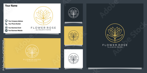  flower logo design. beauty salons, decorations, boutiques, spas, yoga, cosmetic and skin care products. premium business card