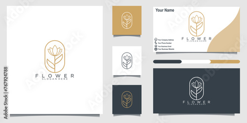 flower logo design. beauty salons, decorations, boutiques, spas, yoga, cosmetic and skin care products. premium business card
