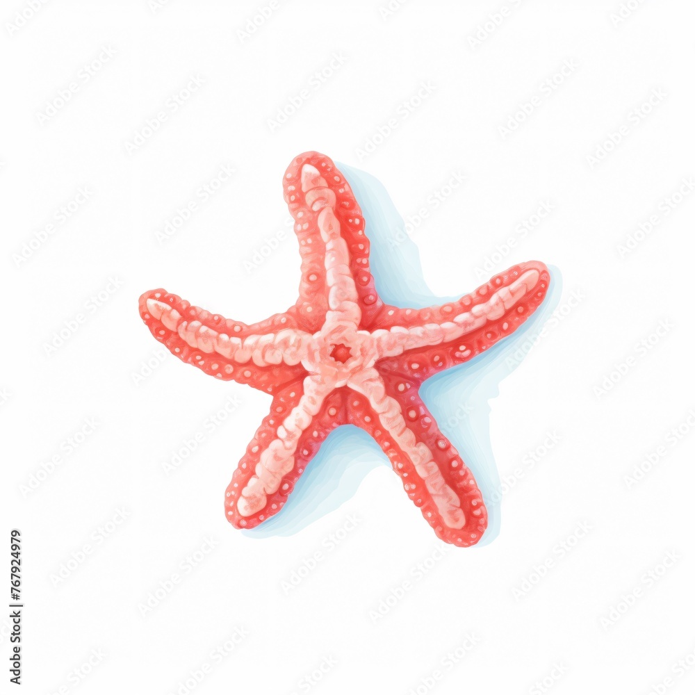 Curious starfish exploring the ocean floor its texture and colors highlighted against white Curious starfish exploring the ocean floor its texture and colors highlighted against white
