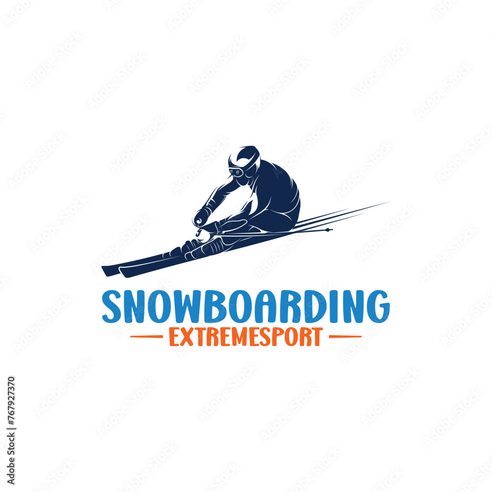 Silhouette of a snowboarding player vector illustration design abstract