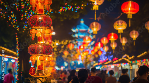 Lantern Festival in Chiang Mai, Thailand. Chinese new year festival.
