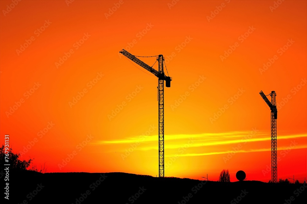 Landscape of a picturesque orange sunset Landscape of a picturesque orange sunset