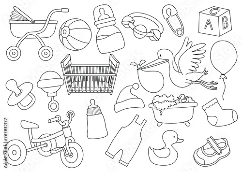 Newborn stuff doodle set.