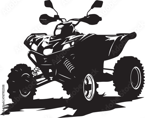 Silhouettes of various ATV quad bikes presented in different angles and positions showcases the diversity and dynamics of these off-road vehicles