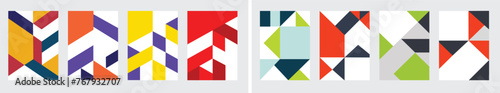 vector abstract geometric cover template. Minimal backgrounds collection with primitive shapes elements