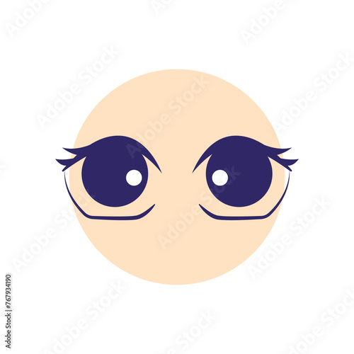 Cartoon eyes line icon. Cartoon character expressions.