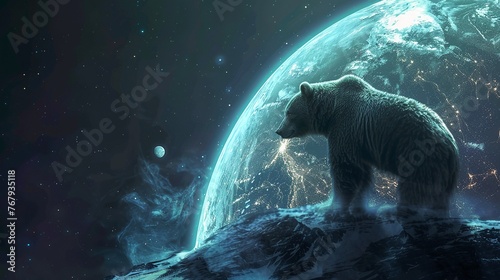An astral bear embodying market downturns © Samaphon
