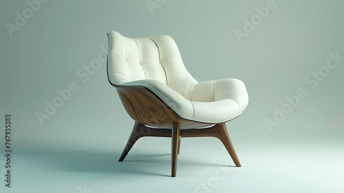 Chair isolated background, modern design, comfortable relaxation option.