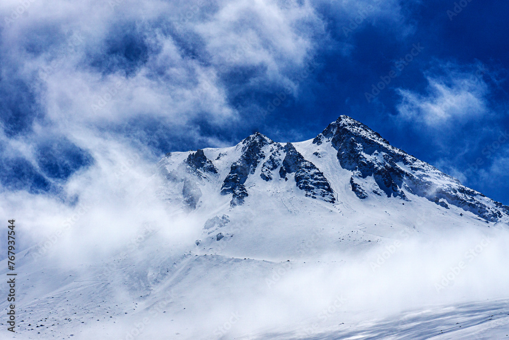 The scenic views of Hasan Mountain, which is a volcanic mountain with its 3268 meters peak, attracts the summit lovers with its majestic stance, Aksaray, Turkey