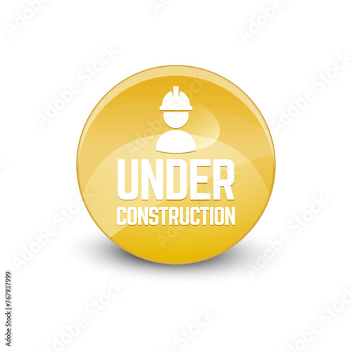 Under Construction Sign in White Background.