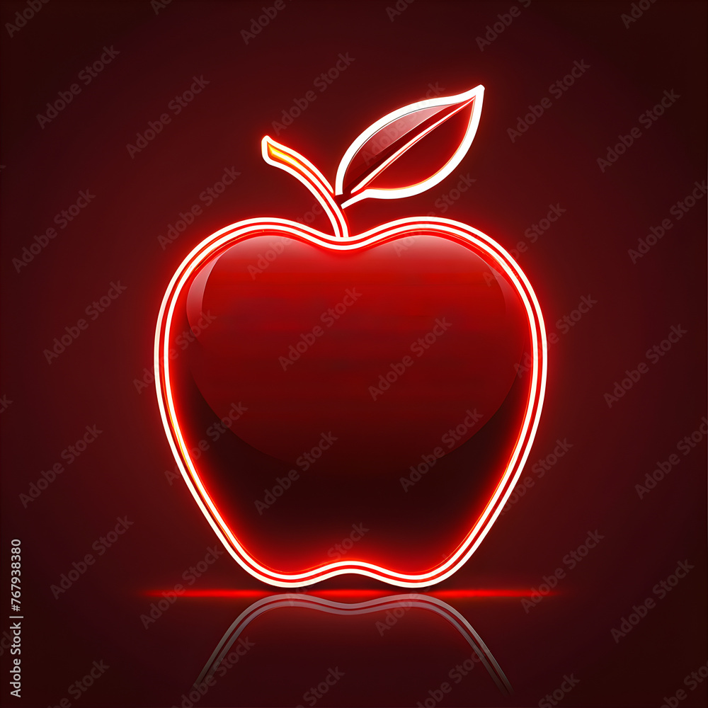 Radiant Red: Discovering the Neon Apple Icon(Generative AI) Radiant Red: Discovering the Neon Apple Icon(Generative AI)