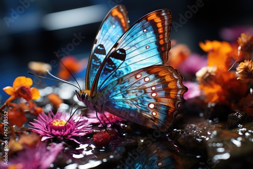 Butterfly in augmented reality beauty and magic., generative IA