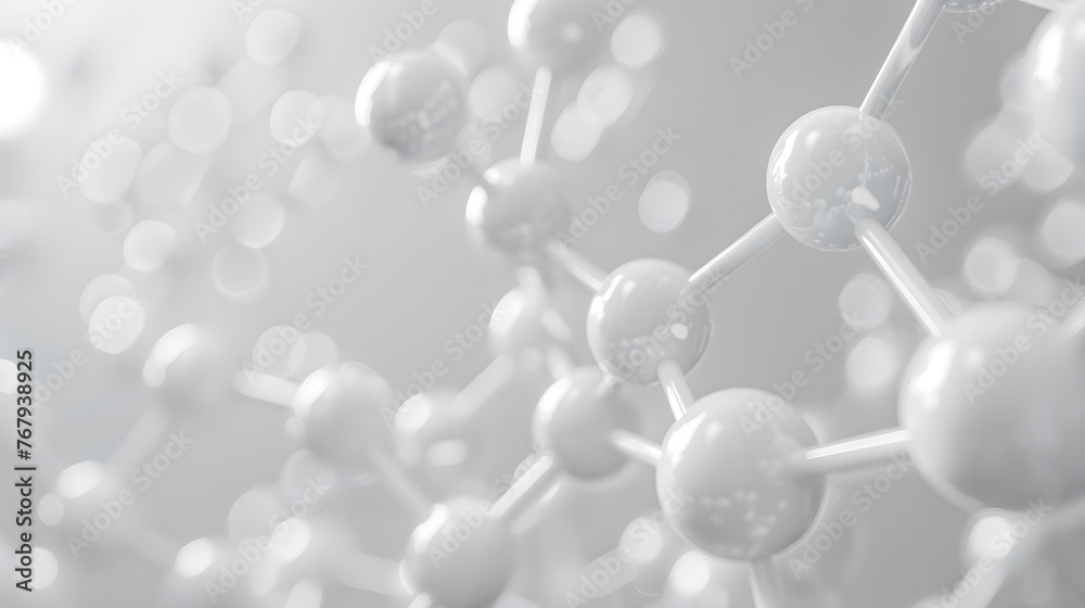 White molecules on a white blur background. Abstract Clean structure for Science or medical 3d illustration. White molecules on a white blur background. Abstract Clean structure for Science or medical 3d illustration.