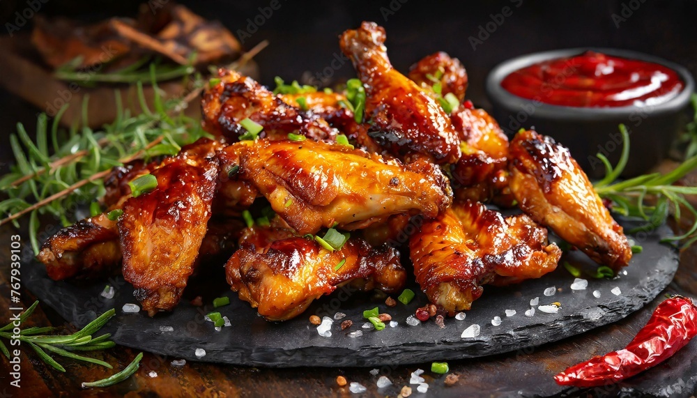 Bbq chicken wings with sauce Bbq chicken wings with sauce