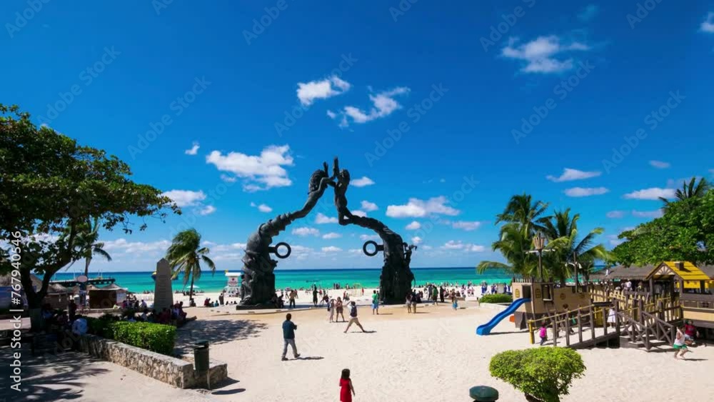 Playa del Carmen beachfront Timelapse Mexico