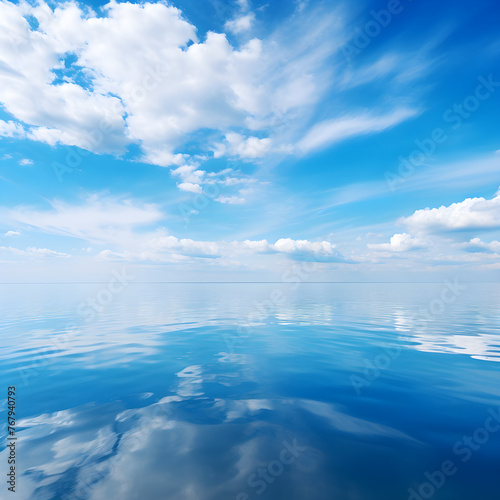 Boundless Azure: An Expanse of Clear Blue Sky Merging with the Horizon