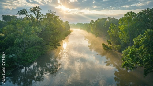 A serene river landscape