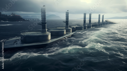 Tidal power plant, photo shot, Renewable energy concept