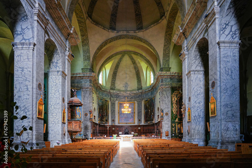 Nave of the Collegiate Church of Our Lady and Saint Nicholas of BrianÃ§on in the fortified old town built by Vauban in the French Alps photo