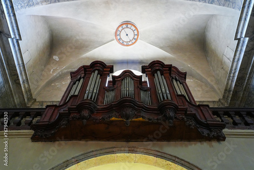 Organ of the Collegiate Church of Our Lady and Saint Nicholas of Briançon in the fortified old town built by Vauban in the French Alps