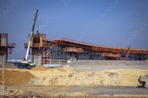 Construction site of a birdge in Tunis city, Tunisia