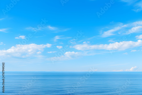Boundless Azure: An Expanse of Clear Blue Sky Merging with the Horizon © Lelia