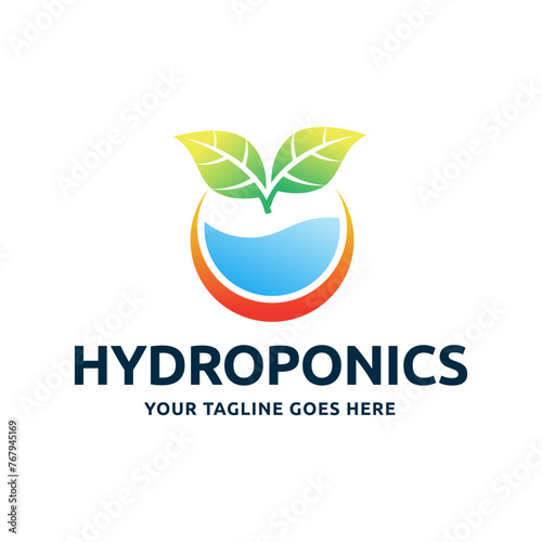 hydroponics logo vector illustration design isolated on white background