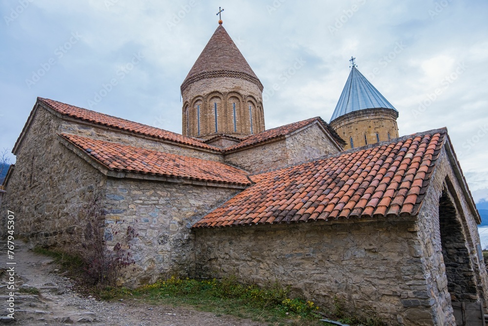Ananuri castle complex under a cloudy sky in Georgia. Ananuri castle complex under a cloudy sky in Georgia.