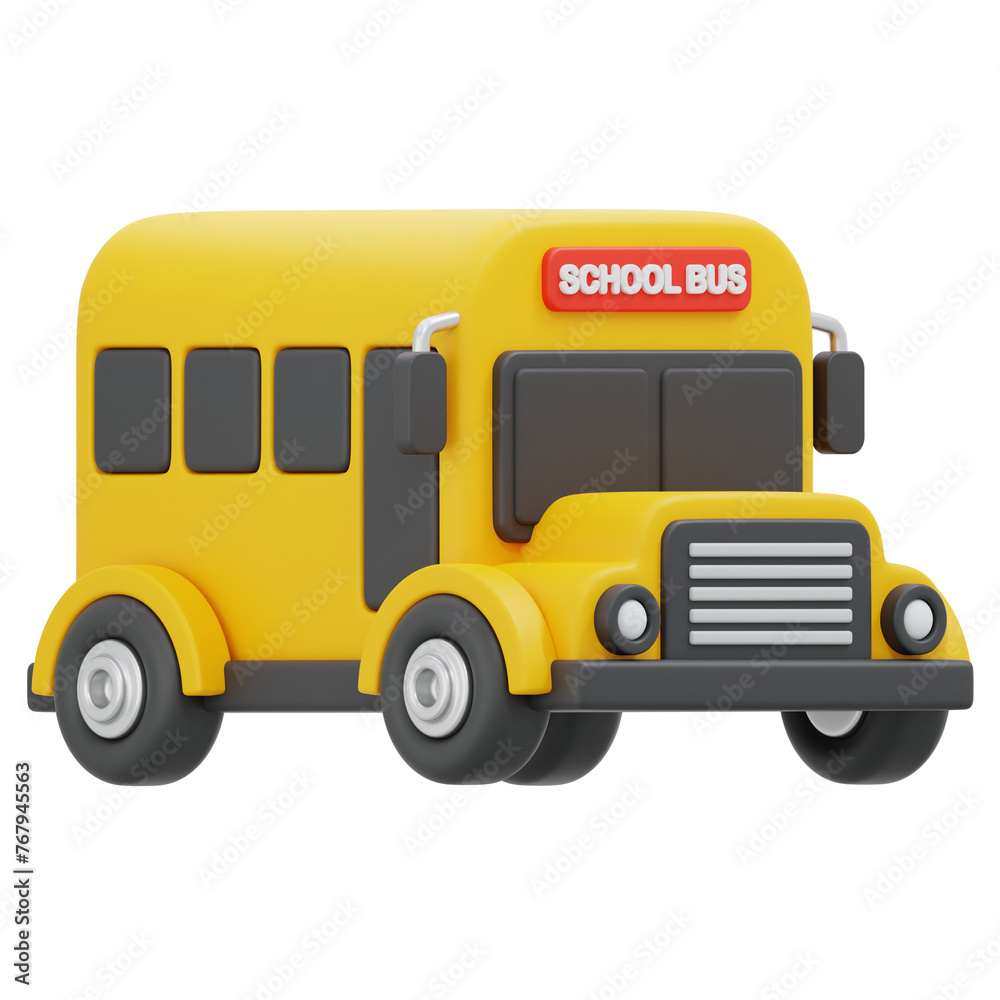 school bus 3D Illustartion