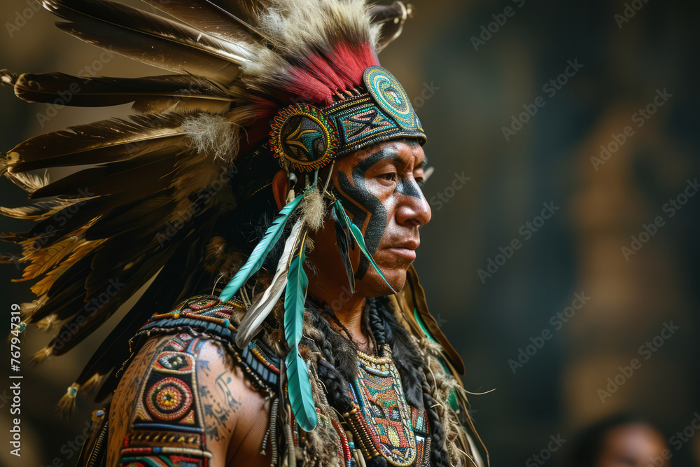 A full body picture of a Cuauhchicqueh warrior. A full body picture of a Cuauhchicqueh warrior.