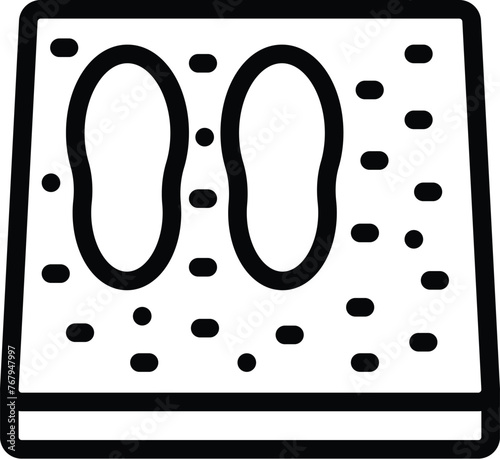 Shoes door mat icon outline vector. Welcome homecoming. Entrance foot carpet