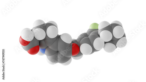 etrasimod molecule, velsipity, molecular structure, isolated 3d model van der Waals photo