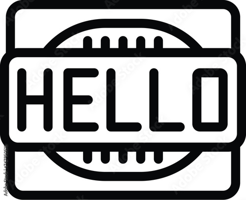 Welcome mat icon outline vector. Doorway rug. Home shoes doormat