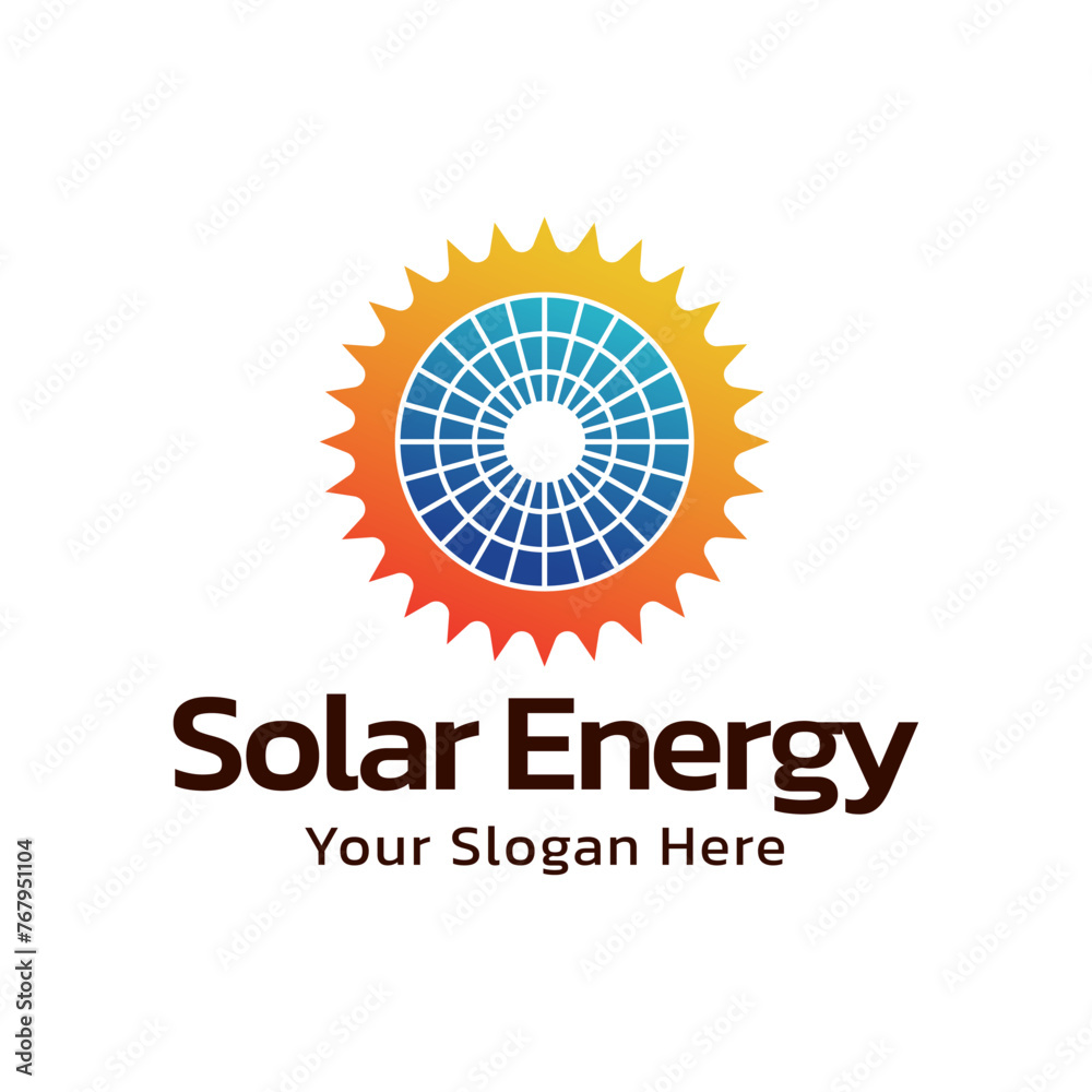 Solar energy logo design. Sun and solar panel abstract symbol. Sun power logo
Solar energy logo design. Sun and solar panel abstract symbol. Sun power logo