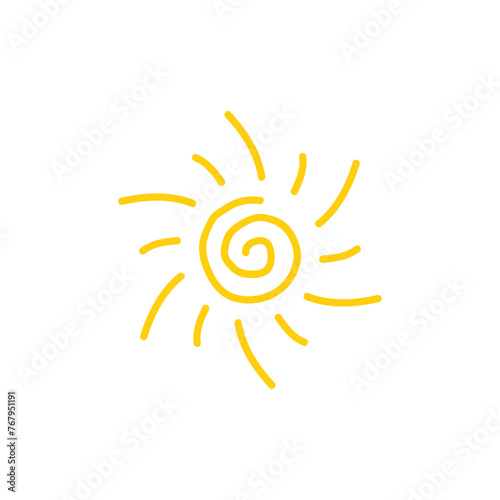 Sun icon. Trendy vector summer symbol for website design, web button, mobile app. Sun power logo 