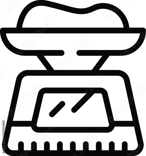 Culinary scale icon outline vector. Kitchen instrument. Food measurement mass tool