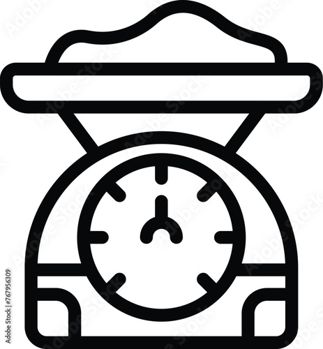 Household scale icon outline vector. Product weight portion. Cooking balance appliance
