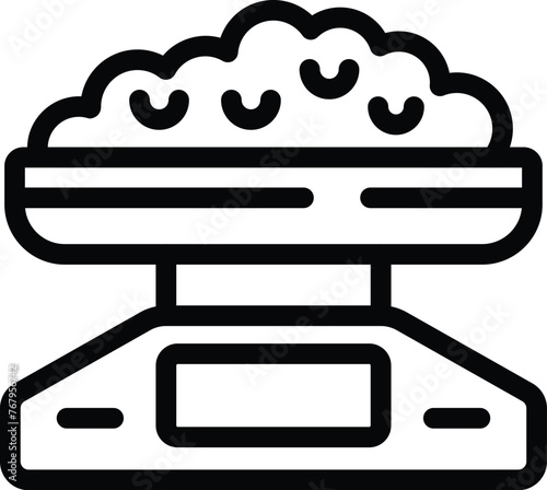 Kitchen measurement equipment icon outline vector. Food tare weight. Culinary portion scale