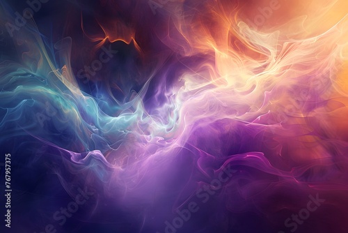 Smooth Flowing Smoke in Abstract Blue Fire Wave