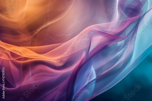Smooth Flowing Smoke in Abstract Blue Fire Wave