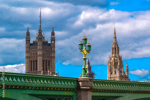 The architecture of Houses of Parliament in London
