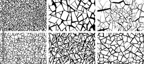 shattered glass pattern texture design in black vector photo