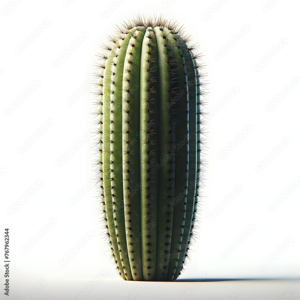 Naklejka premium Realistic Cactus Standing Tall on Soft Lit Background