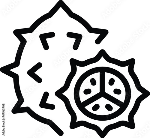 Vitamin kiwano fruit icon outline vector. Exotic dessert. Succulent tropical melon