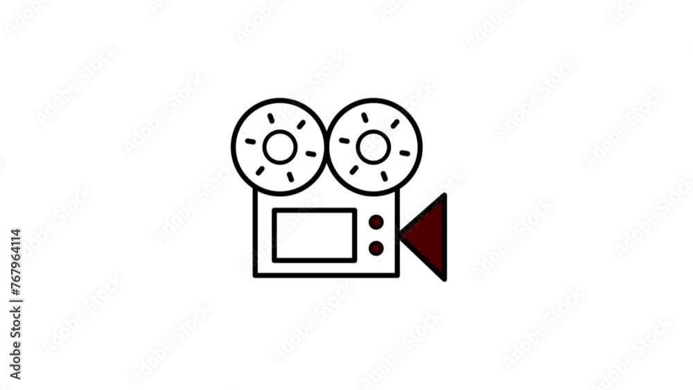 video animation black icon record film broadcast. VCR animation. VCR icon video animation black icon record film broadcast. VCR animation. VCR icon