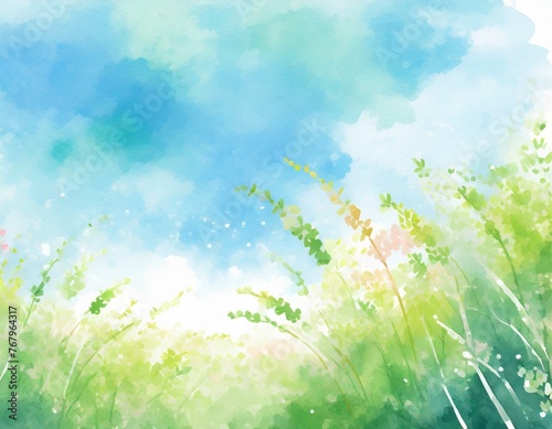 Abstract watercolor background inspired by the arrival of spring.