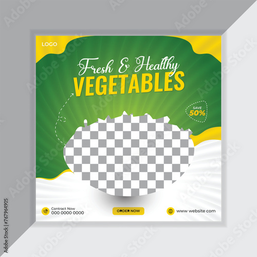 Vegetables Food Social Media Post Design,