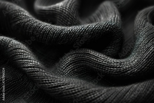 Wallpaper Mural A closeup of the surface texture of the black soft fabric, with a gray background.  Torontodigital.ca