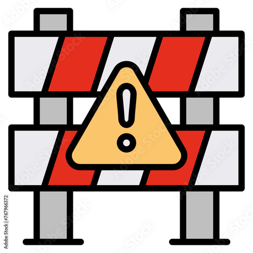 Safety Barrier Design Elements Icons