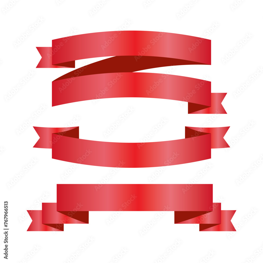 Red Silk Ribbons and White Background with Gradient Mesh, Vector Illustration Red Silk Ribbons and White Background with Gradient Mesh, Vector Illustration
